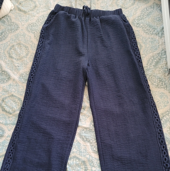 Navy Blue Drawstring Pants - Picture 4 of 5